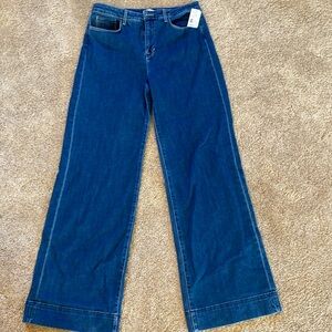 L'Agence Womens Madden High Rise Wide Leg Denim Jeans Durango Blue Zip Fly 31